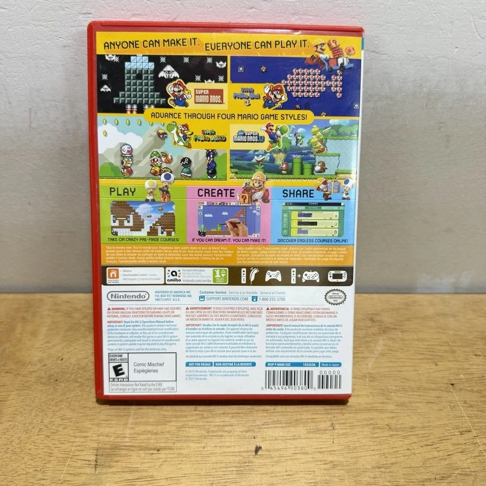 Super Mario Maker Nintendo Wii U 2015 Video Game Tested